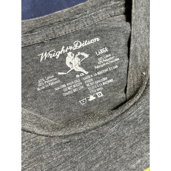 Boston Bruins Retro Graphic Logo Wright & Ditson T-Shirt Large Gray - Picture 3 of 3